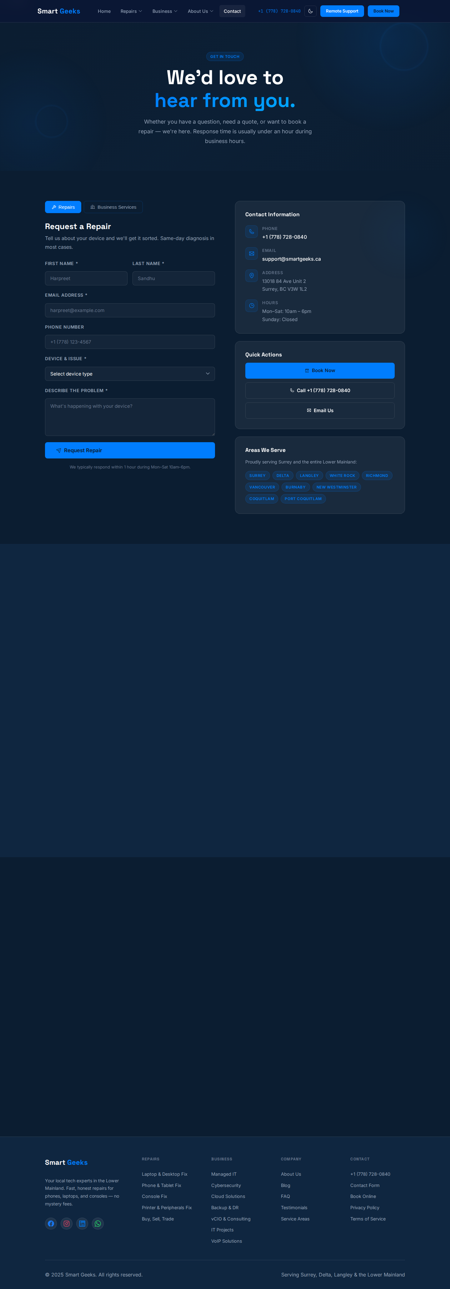 Contact page